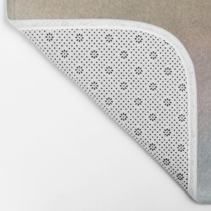Dawn: a minimal abstract acrylic piece in pink, blues, yellow, and white Bath Mat Gallery Image 2