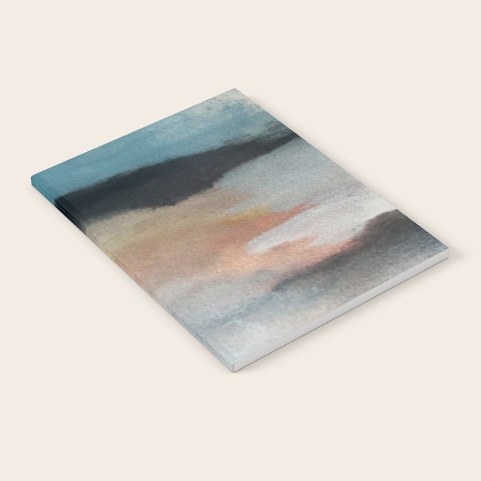 Dawn: a minimal abstract acrylic piece in pink, blues, yellow, and white Notebook Gallery Image 2