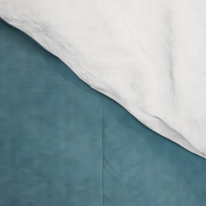 Dawn: a minimal abstract acrylic piece in pink, blues, yellow, and white Comforter Gallery Image 4