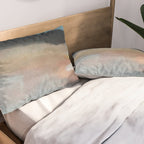 Dawn: a minimal abstract acrylic piece in pink, blues, yellow, and white Pillow Sham Gallery Image 2