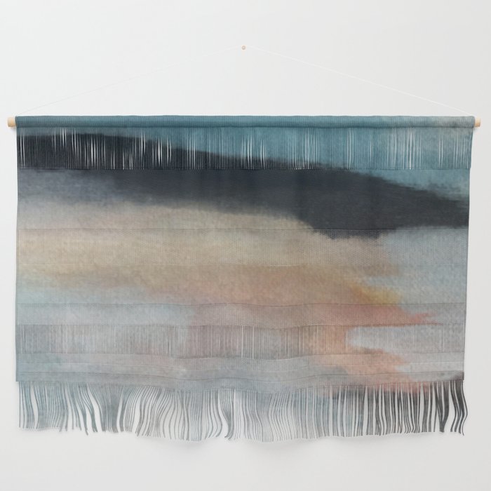 Dawn: a minimal abstract acrylic piece in pink, blues, yellow, and white Wall Hanging Gallery Image 1