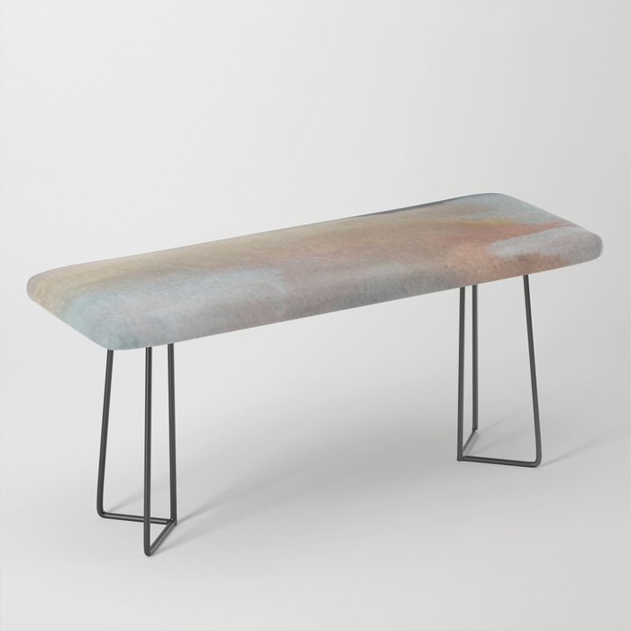 Dawn: a minimal abstract acrylic piece in pink, blues, yellow, and white Bench Gallery Image 1