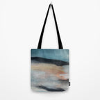 Dawn: a minimal abstract acrylic piece in pink, blues, yellow, and white Tote Bag Gallery Image 2