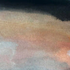 Dawn: a minimal abstract acrylic piece in pink, blues, yellow, and white Coffee Mug Gallery Image 2