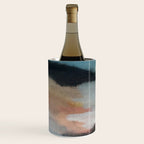 Dawn: a minimal abstract acrylic piece in pink, blues, yellow, and white Wine Chiller Gallery Image 3