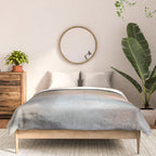 Dawn: a minimal abstract acrylic piece in pink, blues, yellow, and white Comforter Gallery Image 3