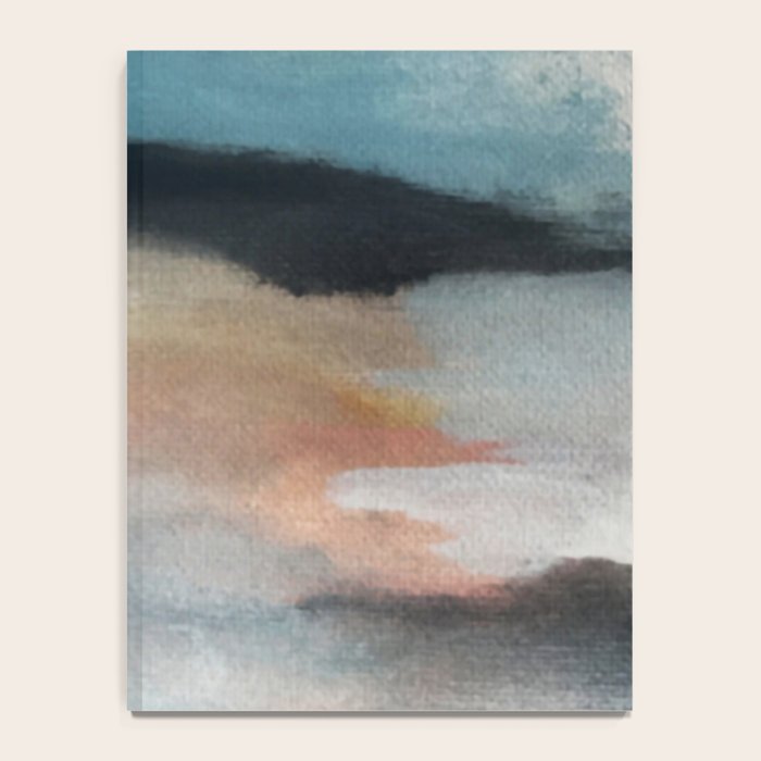Dawn: a minimal abstract acrylic piece in pink, blues, yellow, and white Notebook Gallery Image 4