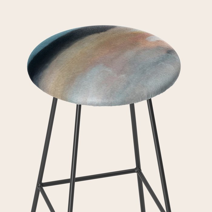 Dawn: a minimal abstract acrylic piece in pink, blues, yellow, and white Stool Gallery Image 2
