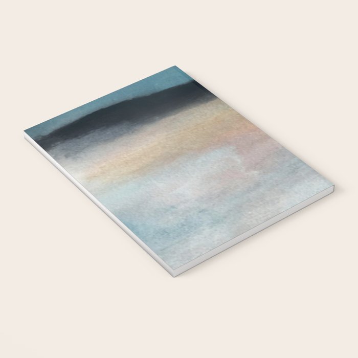 Dawn: a minimal abstract acrylic piece in pink, blues, yellow, and white Notebook Gallery Image 3