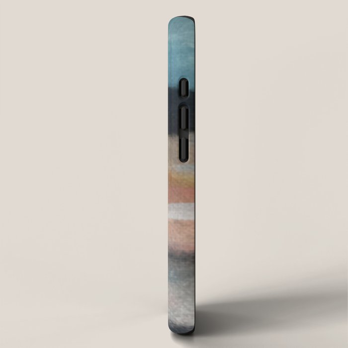 Dawn: a minimal abstract acrylic piece in pink, blues, yellow, and white iPhone Case Gallery Image 2