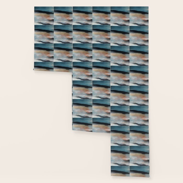 Dawn: a minimal abstract acrylic piece in pink, blues, yellow, and white Wallpaper Gallery Image 3