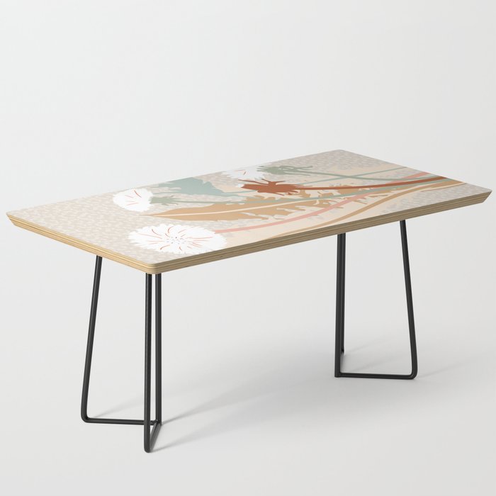 Big flower Dandelion blossom modern illustration rusty terracotta Coffee Table Gallery Image 1