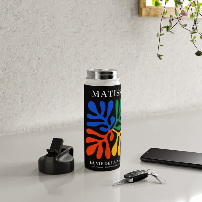 Nature Leaf Cutouts II: Night Edition | Mid-Century Henri Matisse Series Water Bottle Gallery Image 4