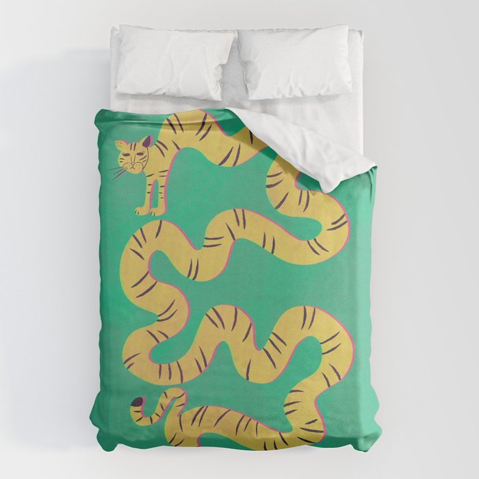 Playful Twisting Tiger Duvet Cover Gallery Image 6