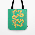 Playful Twisting Tiger Tote Bag Gallery Image 1