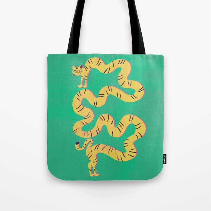 Playful Twisting Tiger Tote Bag Gallery Image 1