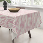 Tiger Stripes In Pink and Cream Tablecloth Gallery Image 3