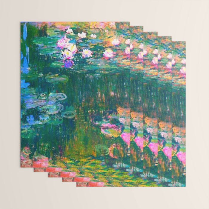 Claude Monet Water Lilies, Monet Nymphéas Wrapping Paper Gallery Image 3