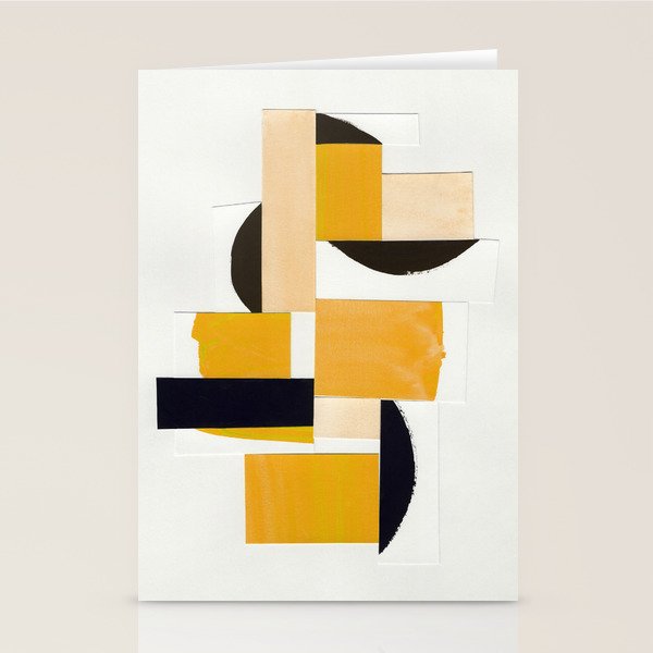 Yellow Abstract Collage Stationery Card Gallery Image 1