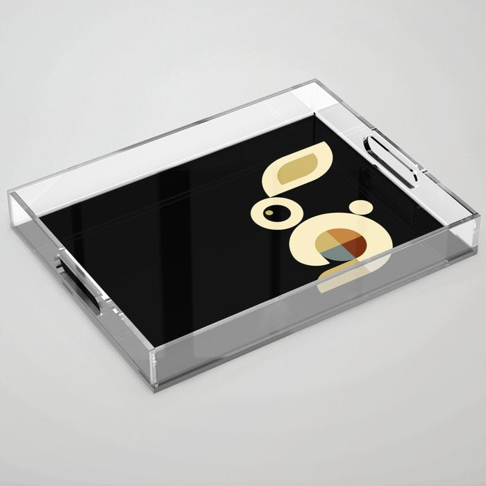 white rabbit modern Acrylic Tray Gallery Image 1