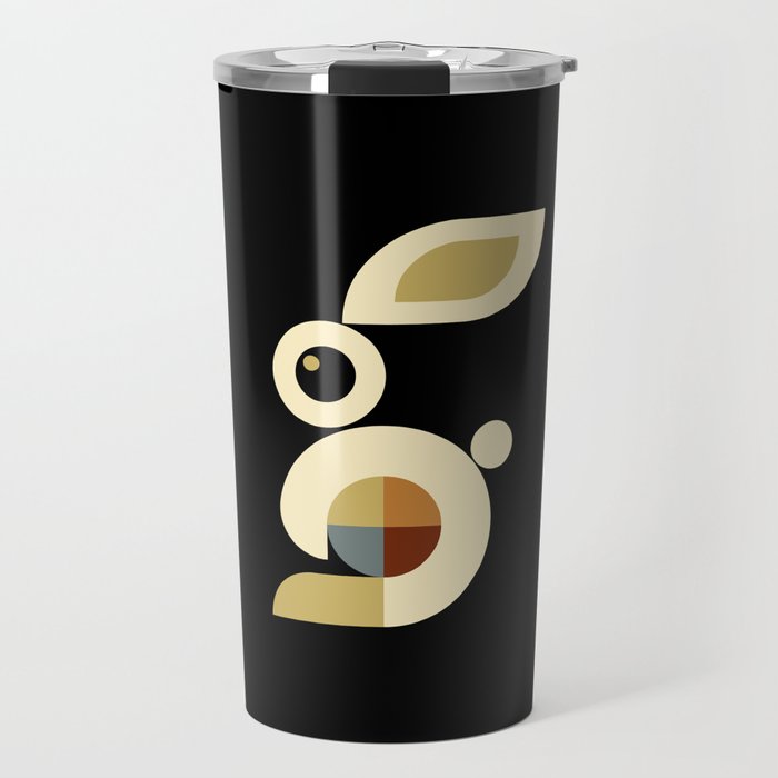 white rabbit modern Travel Mug Gallery Image 1