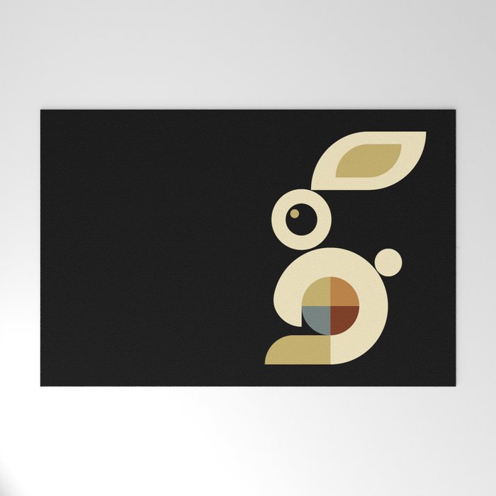 white rabbit modern Welcome Mat Gallery Image 1