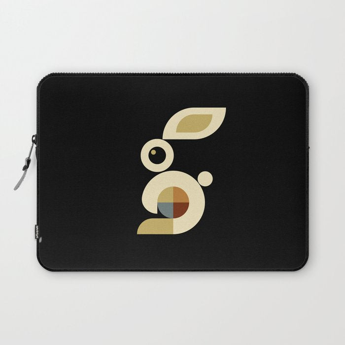 white rabbit modern Laptop Sleeve Gallery Image 1