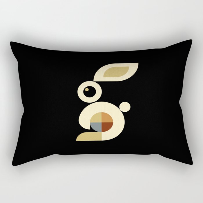 white rabbit modern Rectangular Pillow Gallery Image 1