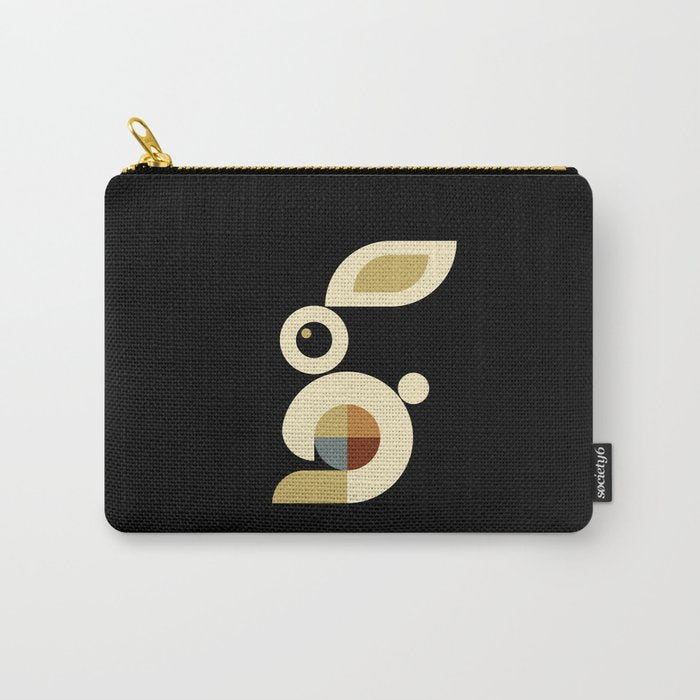 white rabbit modern Carry All Pouch Gallery Image 1