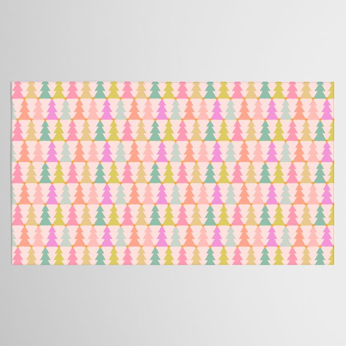 Christmas trees pastel geometric pattern Tablecloth Gallery Image 2