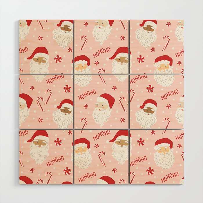 Peppermint Santas Wood Wall Art Gallery Image 1