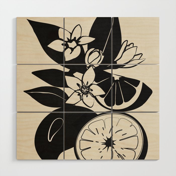 Line Art Oranges 1 Wood Wall Art Gallery Image 1