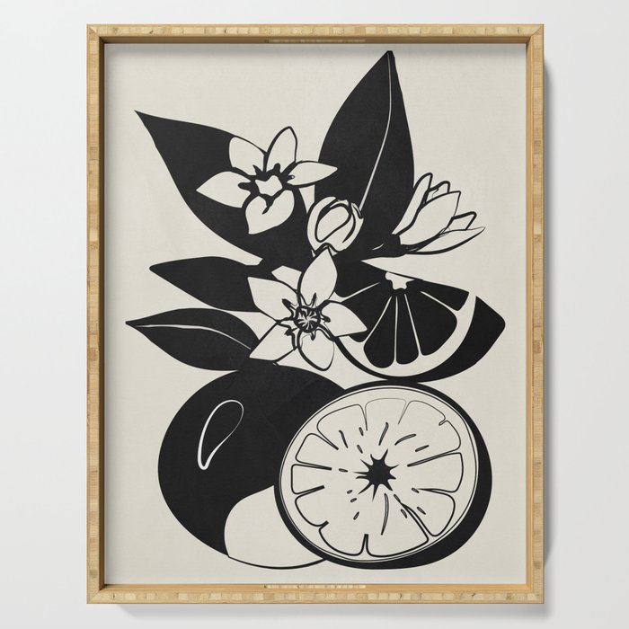 Line Art Oranges 1 Serving Tray Gallery Image 1