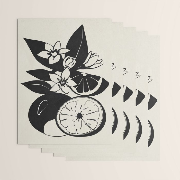 Line Art Oranges 1 Wrapping Paper Gallery Image 3