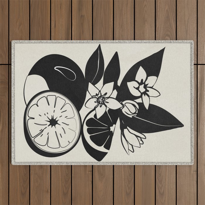 Line Art Oranges 1 Outdoor Rug Gallery Image 1