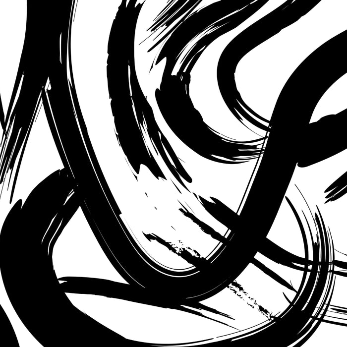 Abstract black and white paint brush stroke pattern Coffee Mug Gallery Image 2