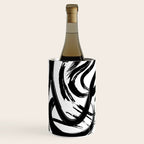 Abstract black and white paint brush stroke pattern Wine Chiller Gallery Image 1