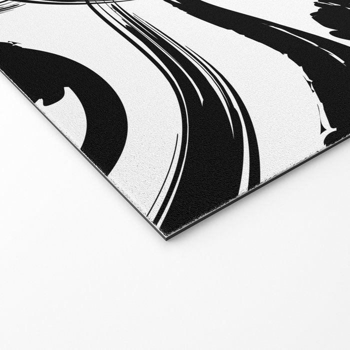 Abstract black and white paint brush stroke pattern Welcome Mat Gallery Image 2