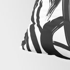 Abstract black and white paint brush stroke pattern Pillow Sham Gallery Image 4