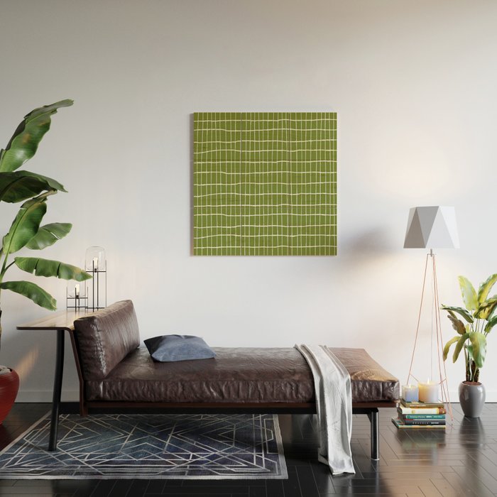 Olive Green Grid | PATTERN 05: The Retro Edition Wood Wall Art Gallery Image 2
