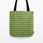 Olive Green Grid | PATTERN 05: The Retro Edition Tote Bag Gallery Image 1