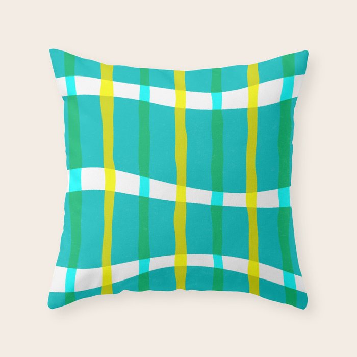 Groovy Plaid Throw Pillow Gallery Image 1