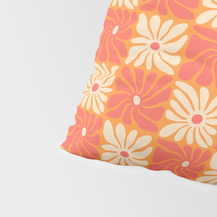 Retro checkered flower art pattern Pillow Sham Gallery Image 4
