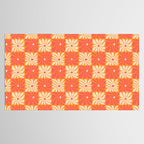 Retro checkered flower art pattern Tablecloth Gallery Image 2