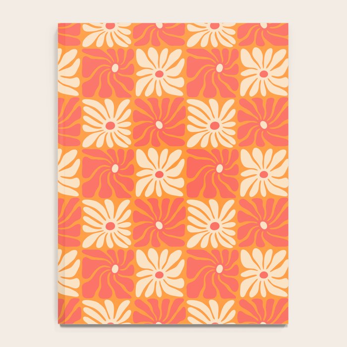 Retro checkered flower art pattern Notebook Gallery Image 4