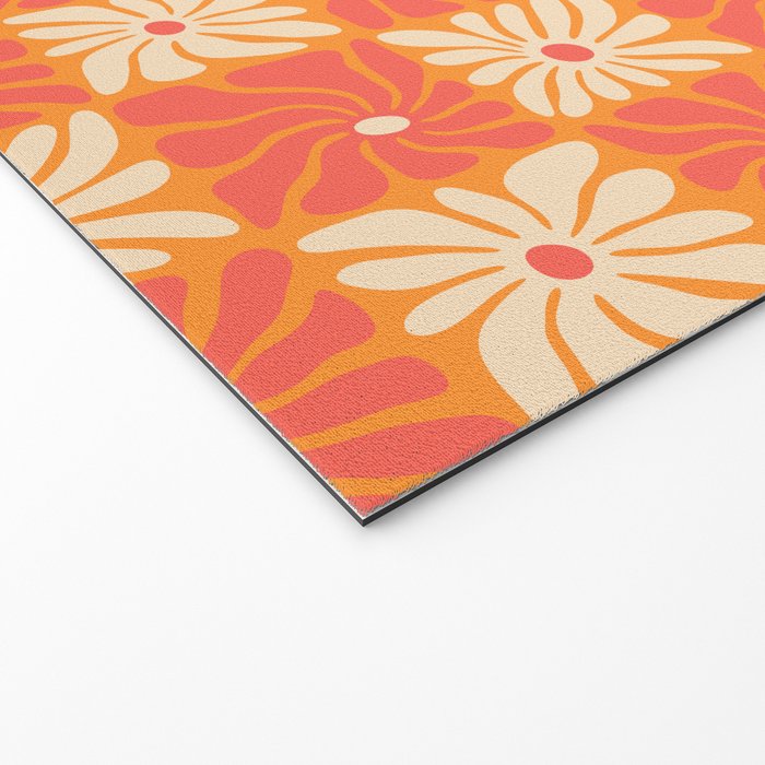 Retro checkered flower art pattern Welcome Mat Gallery Image 2