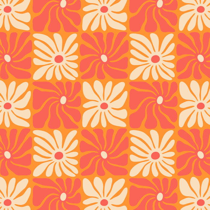 Retro checkered flower art pattern Coffee Mug Gallery Image 2