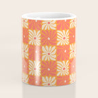 Retro checkered flower art pattern Coffee Mug Gallery Image 4