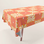 Retro checkered flower art pattern Tablecloth Gallery Image 1