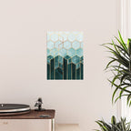 Teal Hexagons Poster Gallery Image 2